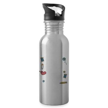 Don't Make Me Crop You Crafting Pottery - Water bottle with straw - silver - Right