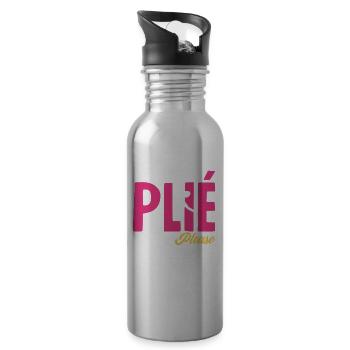 Süßes Ballerina Ballettänzerin Geschenk - Trinkflasche mit integriertem Trinkhalm - Lightsilver - Rechts