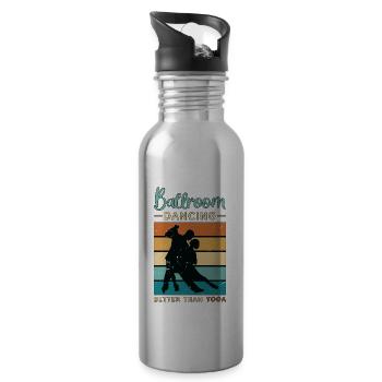 Ballroom Dance Ballroom Dancing Retro Dance Sport - Water bottle with straw - silver - Right
