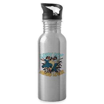Swing Dance Lindy Hop Swing Music Swing Dancer - Trinkflasche mit integriertem Trinkhalm - Lightsilver - Rechts