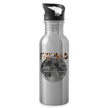 Stay wild Moonchild - Trinkflasche mit integriertem Trinkhalm - Lightsilver - Rechts