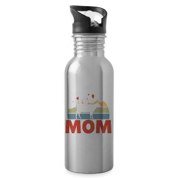 Show Cow Steer Cattle Show Cattle Show Mom Cattle - Water bottle with straw - silver - Right