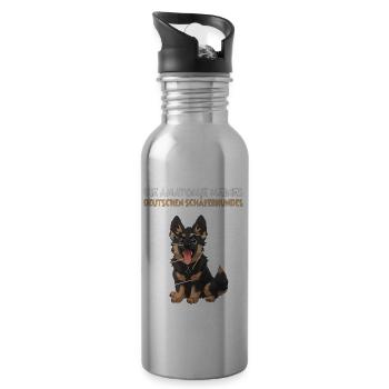 Allemand Boxer Dog Walk T Dog Lover Chiens Boxer - Gourde avec paille intégrée - argent clair - Droite
