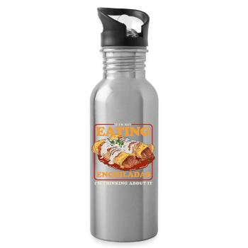 Enchilada Mexican Food Enchiladas Gift - Water bottle with straw - silver - Right