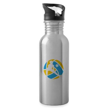 Lustiges Volleyball Geschenk - Trinkflasche mit integriertem Trinkhalm - Lightsilver - Rechts