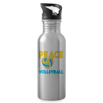 Lustiges Volleyball Geschenk - Trinkflasche mit integriertem Trinkhalm - Lightsilver - Rechts