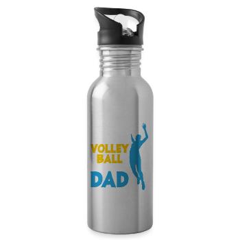 Lustiges Volleyball Geschenk - Trinkflasche mit integriertem Trinkhalm - Lightsilver - Rechts