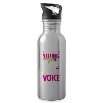 Lustiges Volleyball Geschenk - Trinkflasche mit integriertem Trinkhalm - Lightsilver - Rechts
