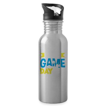 Lustiges Volleyball Geschenk - Trinkflasche mit integriertem Trinkhalm - Lightsilver - Rechts