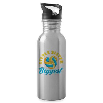 Lustiges Volleyball Geschenk - Trinkflasche mit integriertem Trinkhalm - Lightsilver - Rechts