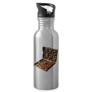 Aktivität des Pizzaliebhabers Profi - Trinkflasche mit integriertem Trinkhalm - Lightsilver - Rechts