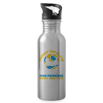 Lustiges Volleyball Geschenk - Trinkflasche mit integriertem Trinkhalm - Lightsilver - Rechts