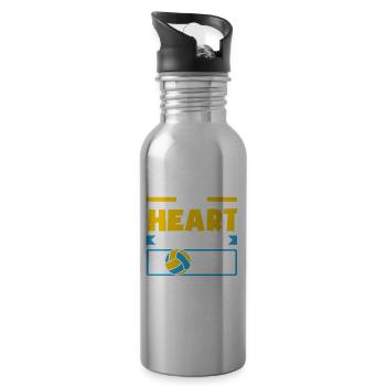 Lustiges Volleyball Geschenk - Trinkflasche mit integriertem Trinkhalm - Lightsilver - Rechts