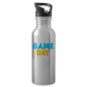 Lustiges Volleyball Geschenk - Trinkflasche mit integriertem Trinkhalm - Lightsilver - Rechts