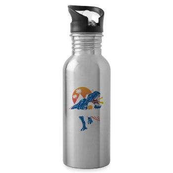 Bierosaurus Bière Osaur Bière Buveur de bière - Gourde avec paille intégrée - argent clair - Droite