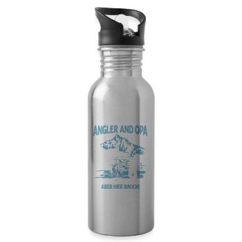 Être le meilleur pêcheur et le meilleur grand-père n’est pas facile - Gourde avec paille intégrée - argent clair - Droite