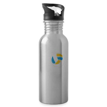 Lustiges Volleyball Geschenk - Trinkflasche mit integriertem Trinkhalm - Lightsilver - Rechts