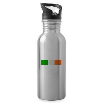 Funny Irishman Ireland Gift - Water bottle with straw - silver - Right
