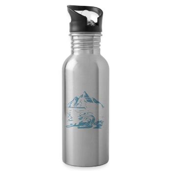 Come Here Fishy Fishy Fishy - Trinkflasche mit integriertem Trinkhalm - Lightsilver - Rechts