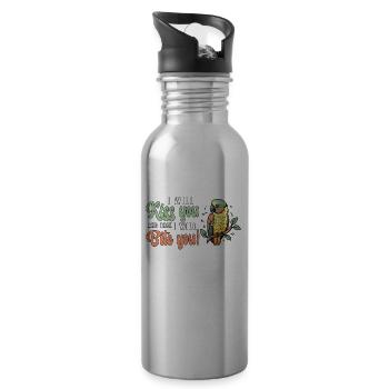 Conure I Will Kiss You And Then Parrot Bird Lover - Water bottle with straw - silver - Right
