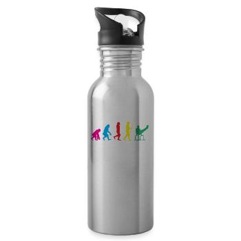 Calisthenics Training Fitness Workout - Water bottle with straw - silver - Right