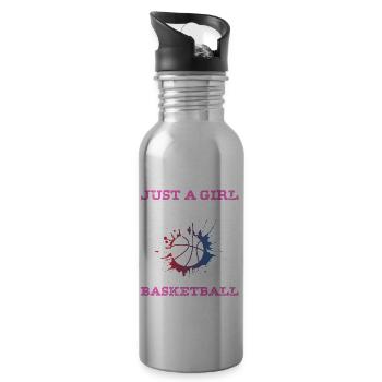 Juste une fille qui aime le basket-ball - Gourde avec paille intégrée - argent clair - Droite