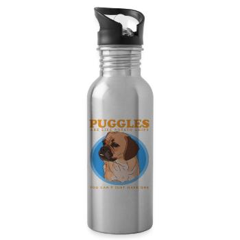 Puggle chiens propriétaires de chiens chien propriétaire cadeau - Gourde avec paille intégrée - argent clair - Droite