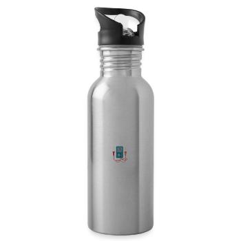 Save a backup breach. One - Water bottle with straw - silver - Right