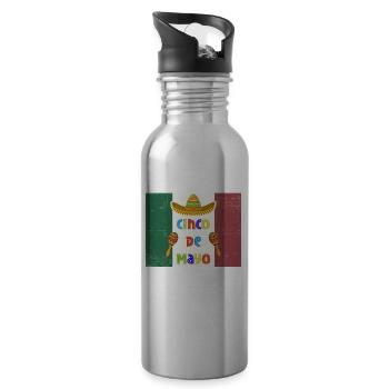 Cinco De Mayo Fiesta Mexikanisch Geschenk - Trinkflasche mit integriertem Trinkhalm - Lightsilver - Rechts