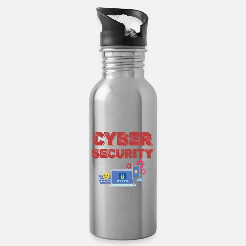 Sie Hatten Mich Bei Cyber Security Malware - Trinkflasche mit integriertem Trinkhalm - Lightsilver