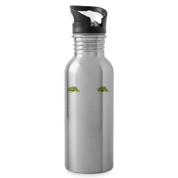 Ich Bin Ein Banker, Im Grunde Habe Ich Ihr Geld - Trinkflasche mit integriertem Trinkhalm - Lightsilver - Rechts