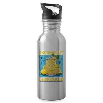 Limonade Citrons Limonade Soda Stand Cadeau - Gourde avec paille intégrée - argent clair - Droite