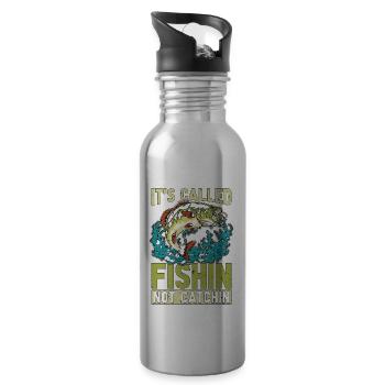 Pêche à l’achigan C’est ce qu’on appelle le poisson dans l’achigan à grande bouche - Gourde avec paille intégrée - argent clair - Droite