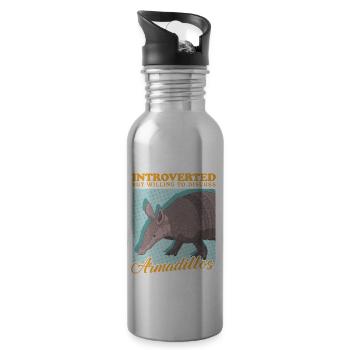 Armadillos Nine-Banded Armadillo Gift - Water bottle with straw - silver - Right