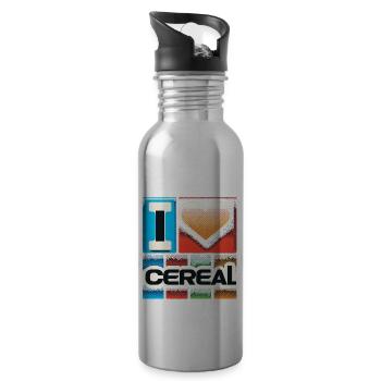 I Love Cereal 11 - Water bottle with straw - silver - Right