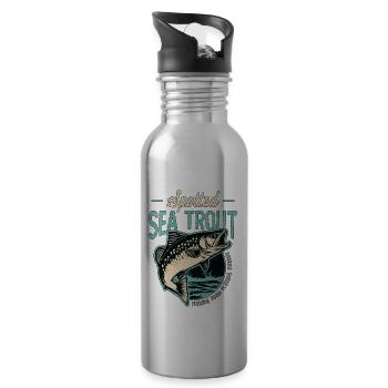 Trout Fishing Spotted Sea Trout Fishing Angler - Trinkflasche mit integriertem Trinkhalm - Lightsilver - Rechts