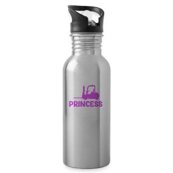 Die Prinzessin Wird Mit Einem - Trinkflasche mit integriertem Trinkhalm - Lightsilver - Rechts