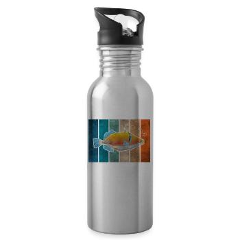 Humuhumunukunukuapua'a Hawaiianischer Riff-Drücker - Trinkflasche mit integriertem Trinkhalm - Lightsilver - Rechts