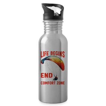 Life Begins At The End Of Your Comfort Zone 20 - Trinkflasche mit integriertem Trinkhalm - Lightsilver - Rechts