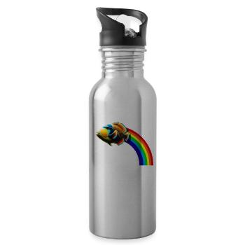 Humuhumunukunukuapua'a Hawaiianischer Riff-Drücker - Trinkflasche mit integriertem Trinkhalm - Lightsilver - Rechts