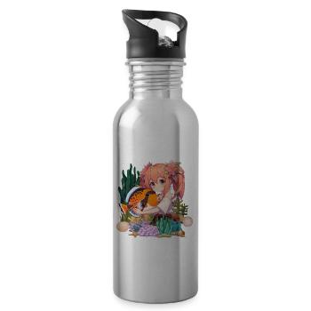 Humuhumunukunukuapua'a Hawaiian Reef Pusher - Water bottle with straw - silver - Right