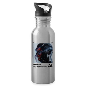 AI am Astatine (wt) fashion periodictable nerdy - Water bottle with straw - silver - Right