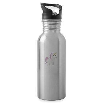 Sei immer du süßes rosa einhorn regenbogen magisch - Trinkflasche mit integriertem Trinkhalm - Lightsilver - Rechts