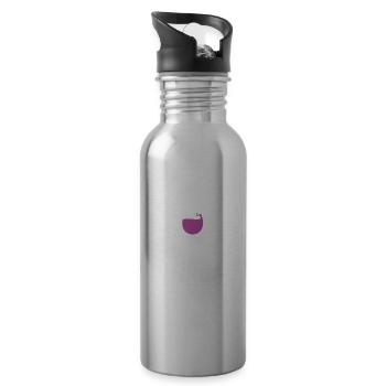 Boire du vin et faire de la randonnée Wandern - Gourde avec paille intégrée - argent clair - Droite