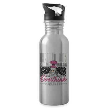 Introvert Hold On Let Me Overthink Introverting - Water bottle with straw - silver - Right