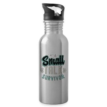 Introverti Small Talk Survivant Mode de vie introverti - Gourde avec paille intégrée - argent clair - Droite