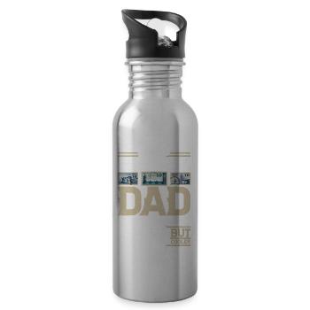 Cooler Dad, Richer Hobbies: Stamp Collector - Trinkflasche mit integriertem Trinkhalm - Lightsilver - Rechts
