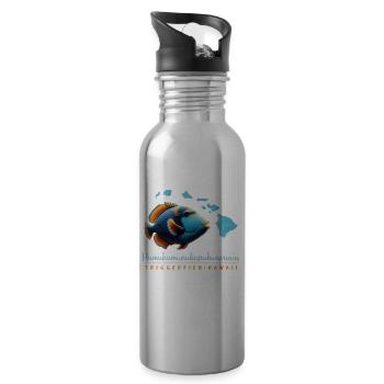 Humuhumunukunukuapua'a Hawaiian Reef Triggerfish - Water bottle with straw - silver - Right