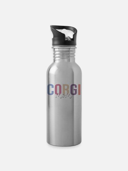 Hundeliebhaber - Trinkflasche mit integriertem Trinkhalm - Lightsilver