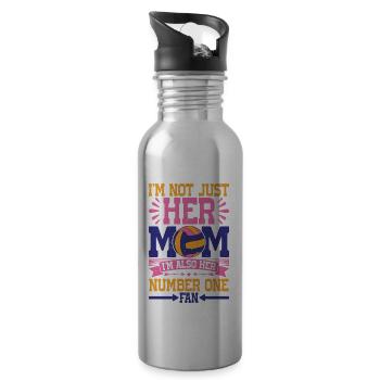 I'm Not Just Her Mom I'm Also Her Number One Fan - Trinkflasche mit integriertem Trinkhalm - Lightsilver - Rechts